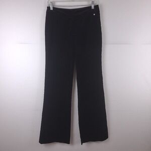 Trina Turk Black Velvet Pants Size 0 Mid Rise Bootcut Career Business